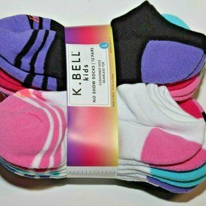 Kids no show socks  12 pack K BELL large